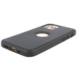 Klassiek Design Leer Back Cover iPhone 12 - Pro Zwart