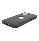 Klassiek Design Leer Back Cover voor iPhone 12 - 12 Pro Zwart
