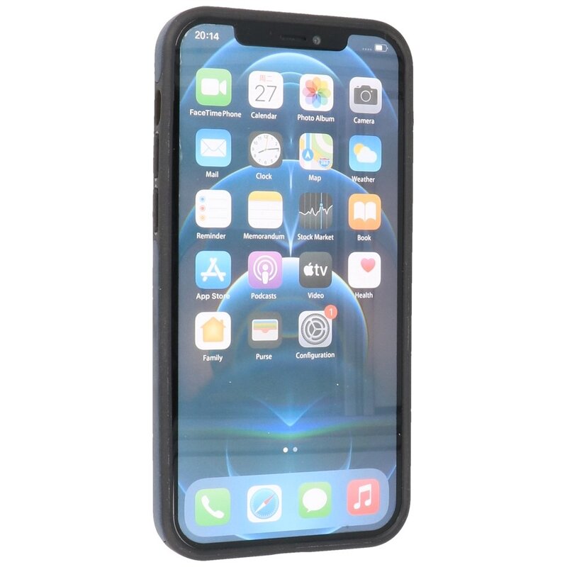 Klassiek Design Leer Back Cover voor iPhone 12 - 12 Pro Navy