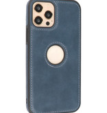 Klassiek Design Leer Back Cover iPhone 12 - Pro Navy