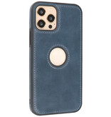 Klassiek Design Leer Back Cover voor iPhone 12 - 12 Pro Navy