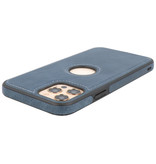 Klassiek Design Leer Back Cover voor iPhone 12 - 12 Pro Navy