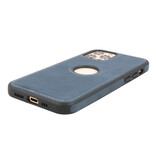 Klassiek Design Leer Back Cover voor iPhone 12 - 12 Pro Navy
