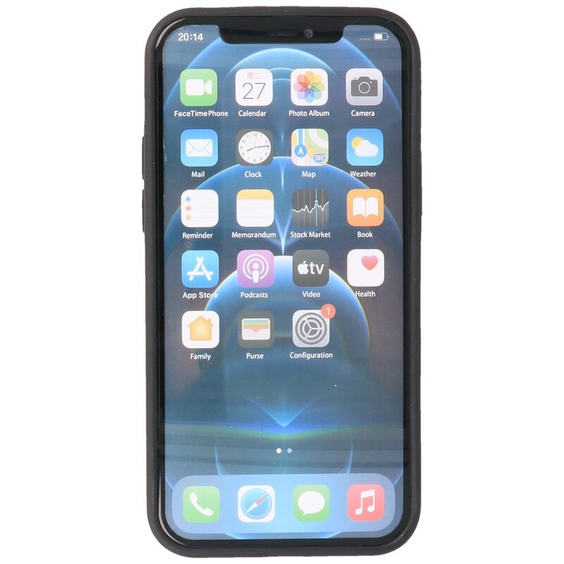 Klassiek Design Leer Back Cover voor iPhone 12 - 12 Pro Cognac