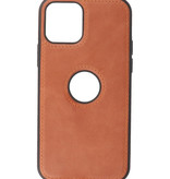 Klassiek Design Leer Back Cover iPhone 12 - Pro Cognac