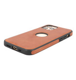 Klassiek Design Leer Back Cover voor iPhone 12 - 12 Pro Cognac