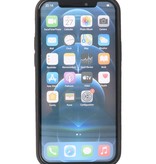 Klassiek Design Leer Back Cover iPhone 12 - Pro Mocca