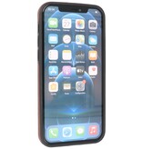 Klassiek Design Leer Back Cover voor iPhone 12 - 12 Pro Mocca