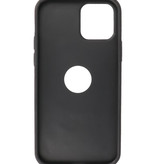 Klassiek Design Leer Back Cover voor iPhone 12 - 12 Pro Mocca