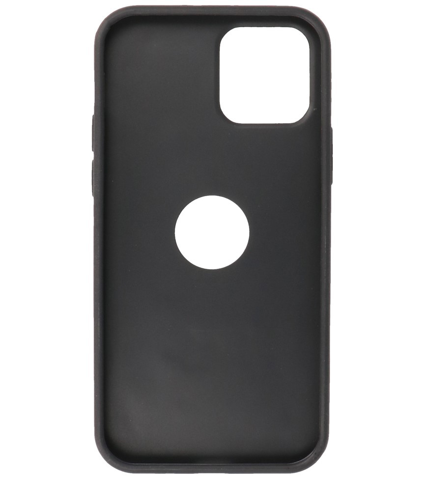 Klassiek Design Leer Back Cover voor iPhone 12 - 12 Pro Mocca