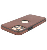 Klassiek Design Leer Back Cover iPhone 12 - Pro Mocca