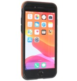 Klassiek Design Leer Back Cover voor iPhone SE 2020 / 8 / 7 Cognac