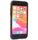 Klassiek Design Leer Back Cover voor iPhone SE 2020 / 8 / 7 Mocca