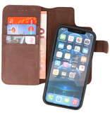 Klassiek Design 2 in 1 Leer Book Case iPhone 12 - Pro Mocca