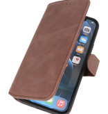 Klassiek Design 2 in 1 Leer Book Case voor iPhone 12 - 12 Pro Mocca