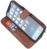 Klassiek Design 2 in 1 Leer Book Case voor iPhone 12 - 12 Pro Mocca