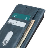 Style de livre en cuir PU Pull Up pour Nokia 1.4 Bleu