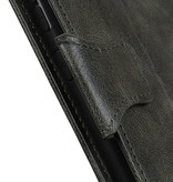 Pull Up PU Leather Bookstyle para Nokia 1.4 Verde Oscuro