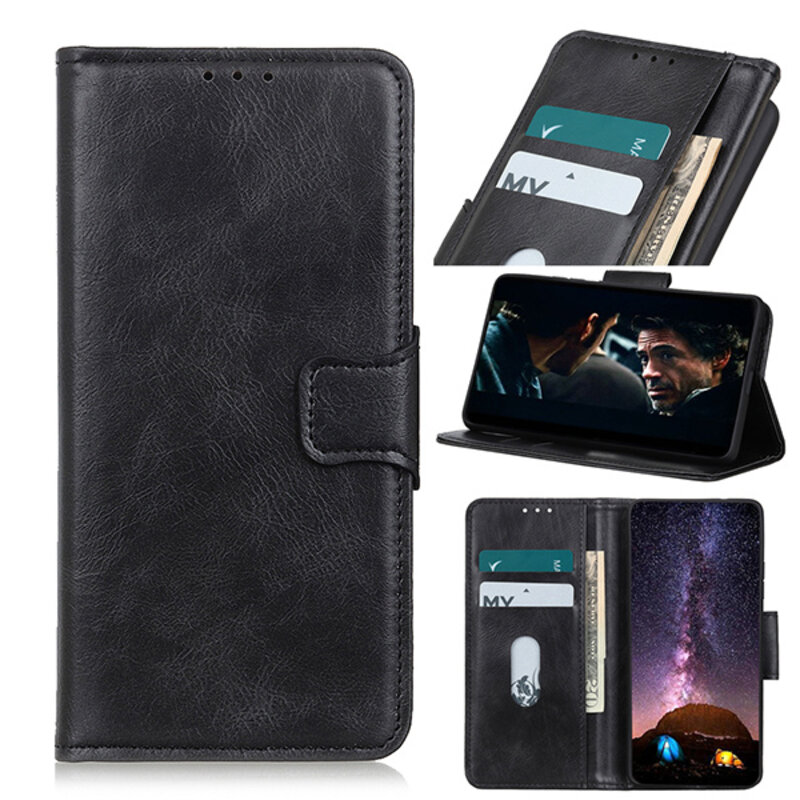 Tirez le style de livre en cuir PU pour Oppo Reno 5 Z - A94 5G - F19 Pro Plus Noir
