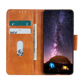 Pull Up PU Leather Bookstyle para Samsung Galaxy A22 4G Marrón