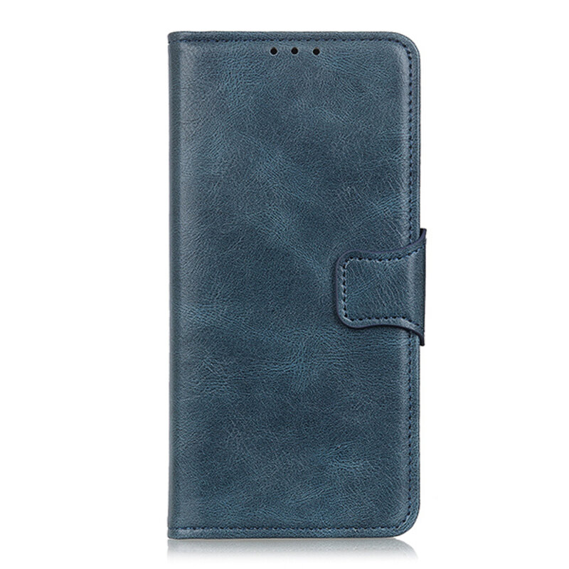 Pull Up PU Leder Bookstyle für Samsung Galaxy A22 5G Blau