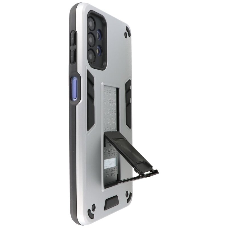 Stand Hardcase Backcover for Samsung Galaxy A32 5G Silver
