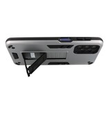 Stand Hardcase Backcover für Samsung Galaxy A32 5G Silber