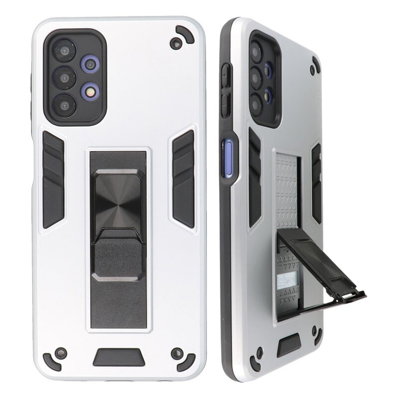 Stand Hardcase Backcover for Samsung Galaxy A32 5G Silver