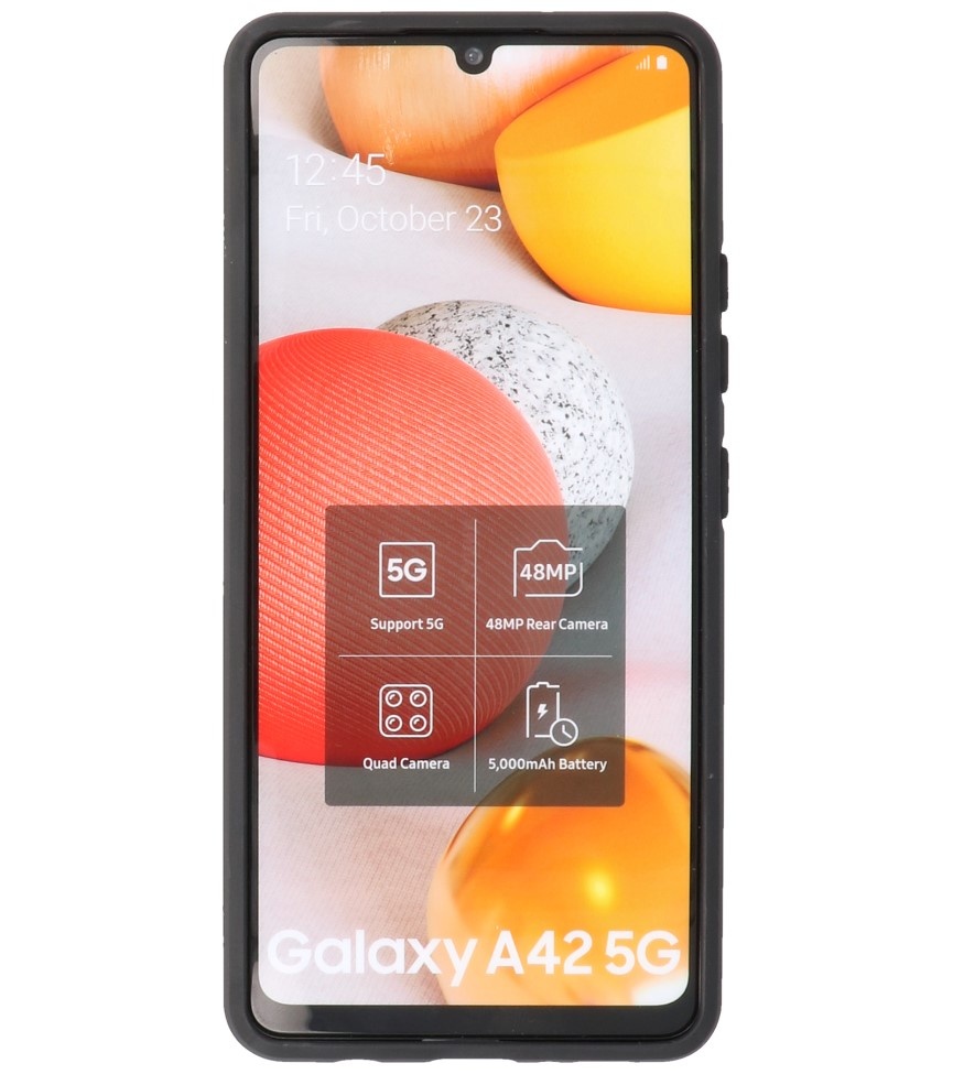 Bagcover til stativ Hardcase til Samsung Galaxy A42 5G Sort