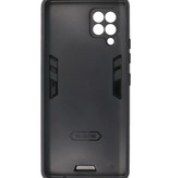 Stand Hardcase Backcover voor Samsung Galaxy A42 5G Zwart