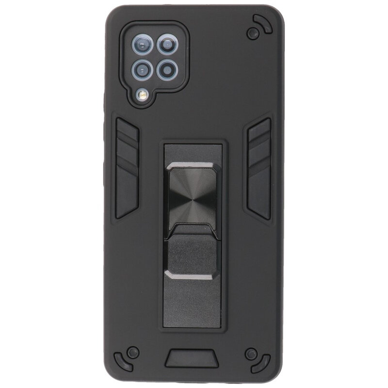 Stand Hardcase Backcover voor Samsung Galaxy A42 5G Zwart