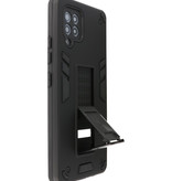 Stand Hardcase Backcover voor Samsung Galaxy A42 5G Zwart