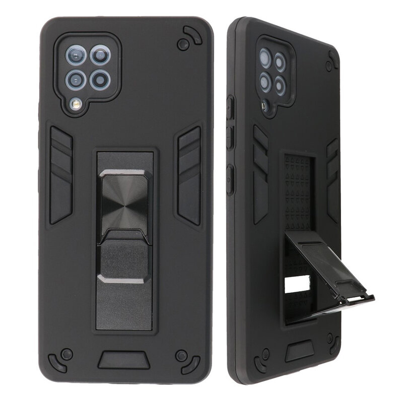 Stand Hardcase Backcover für Samsung Galaxy A42 5G Schwarz