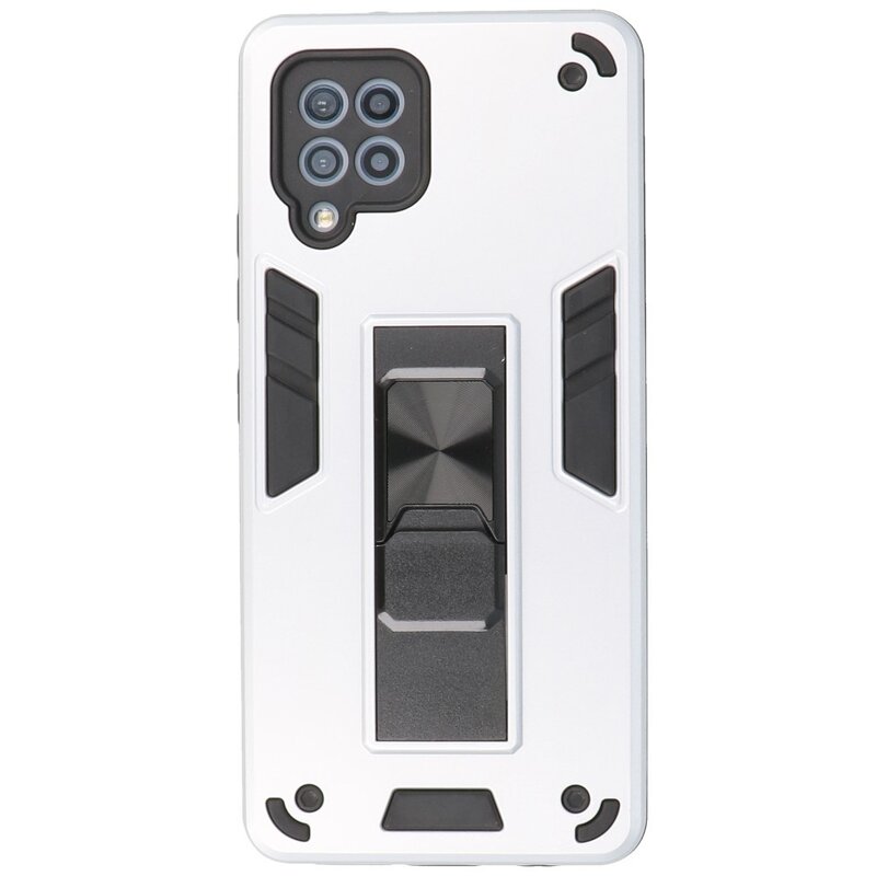 Stand Hardcase Backcover for Samsung Galaxy A42 5G Silver