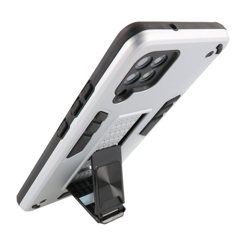 Stand Hardcase Backcover für Samsung Galaxy A42 5G Silber