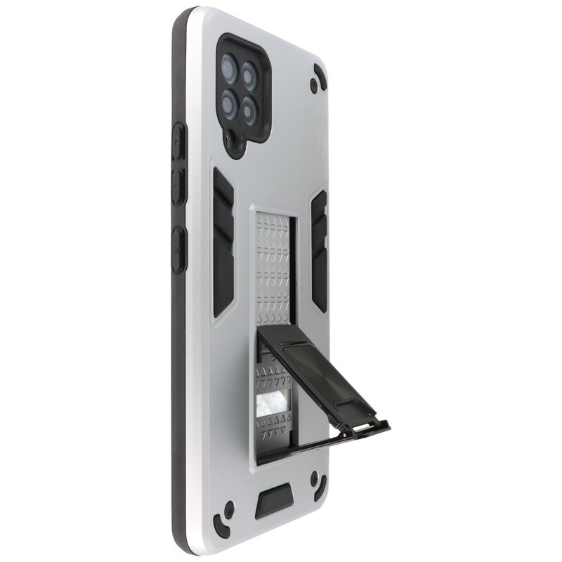 Stand Hardcase Backcover for Samsung Galaxy A42 5G Silver