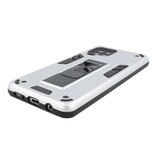 Stand Hardcase Backcover für Samsung Galaxy A42 5G Silber