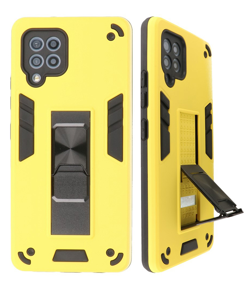 Stand Hardcase Backcover para Samsung Galaxy A42 5G Amarillo