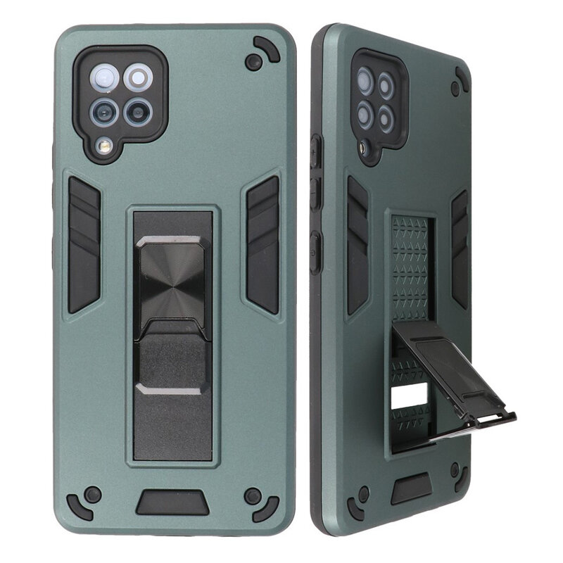 Stand Hardcase Backcover voor Samsung Galaxy A42 5G Donker Groen