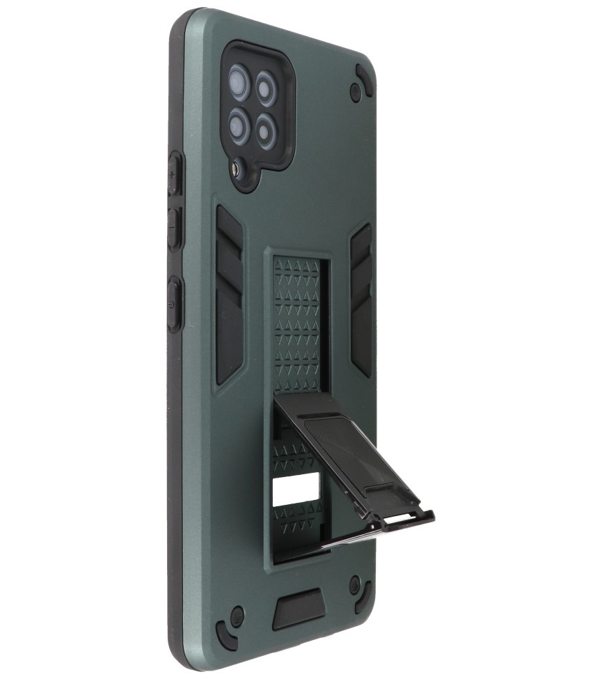 Bagcover til stativ Hardcase til Samsung Galaxy A42 5G mørkegrøn