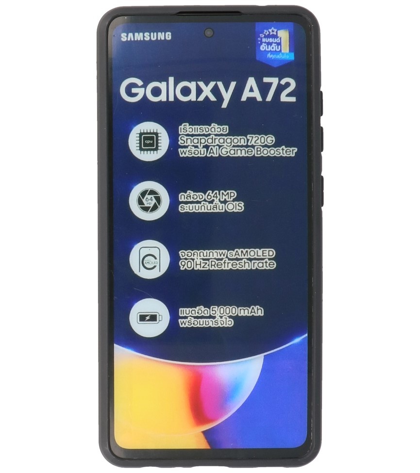 Stand Hardcase Backcover für Samsung Galaxy A72 5G Silber