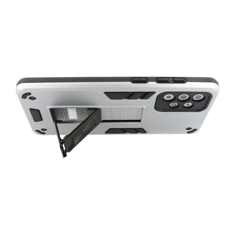 Stand Hardcase Backcover for Samsung Galaxy A72 5G Silver