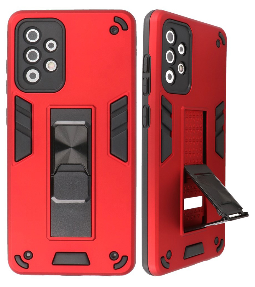 Stand Hardcase Backcover voor Samsung Galaxy A72 5G Rood