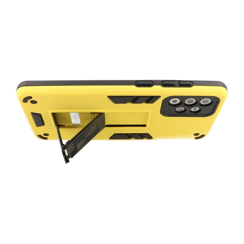 Stand Hardcase Backcover voor Samsung Galaxy A72 5G Geel