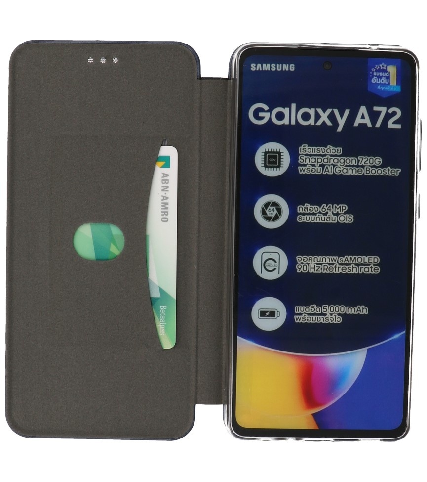 Etui Slim Folio pour Samsung Galaxy A72 / 5G Bleu