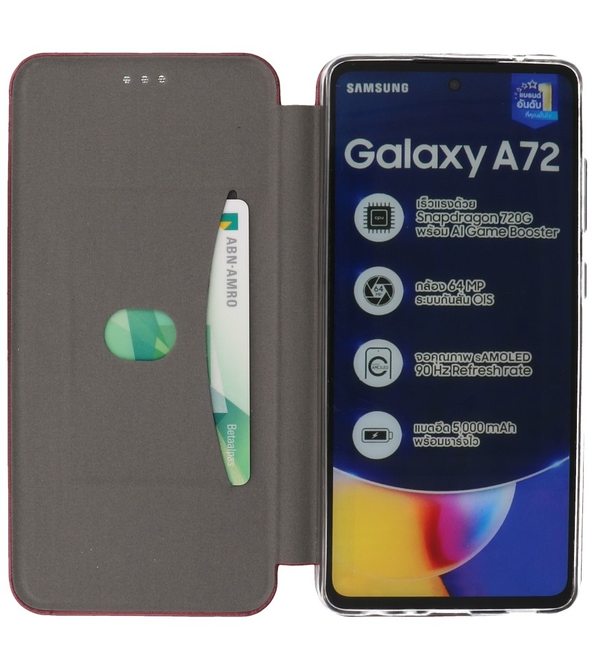 Etui Slim Folio pour Samsung Galaxy A72 / 5G Bordeaux Rouge