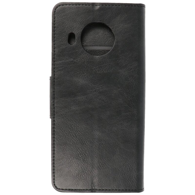 Pull Up PU Leder Bookstyle voor Nokia X10 - Nokia X20 Zwart