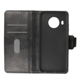 Pull Up PU Leder Bookstyle voor Nokia X10 - Nokia X20 Zwart