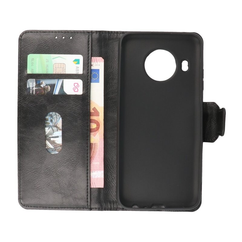 Pull Up PU-Leder Bookstyle für Nokia X10 - Nokia X20 Schwarz