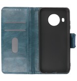 Pull Up PU Leder Bookstyle voor Nokia X10 - Nokia X20 Blauw